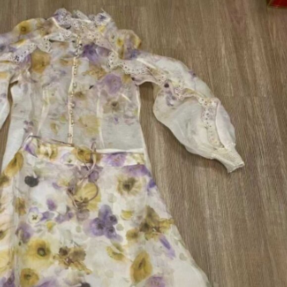 Zimmerman White Floral Two-piece clothing set with Yellow Accents - Picture 2 of 8